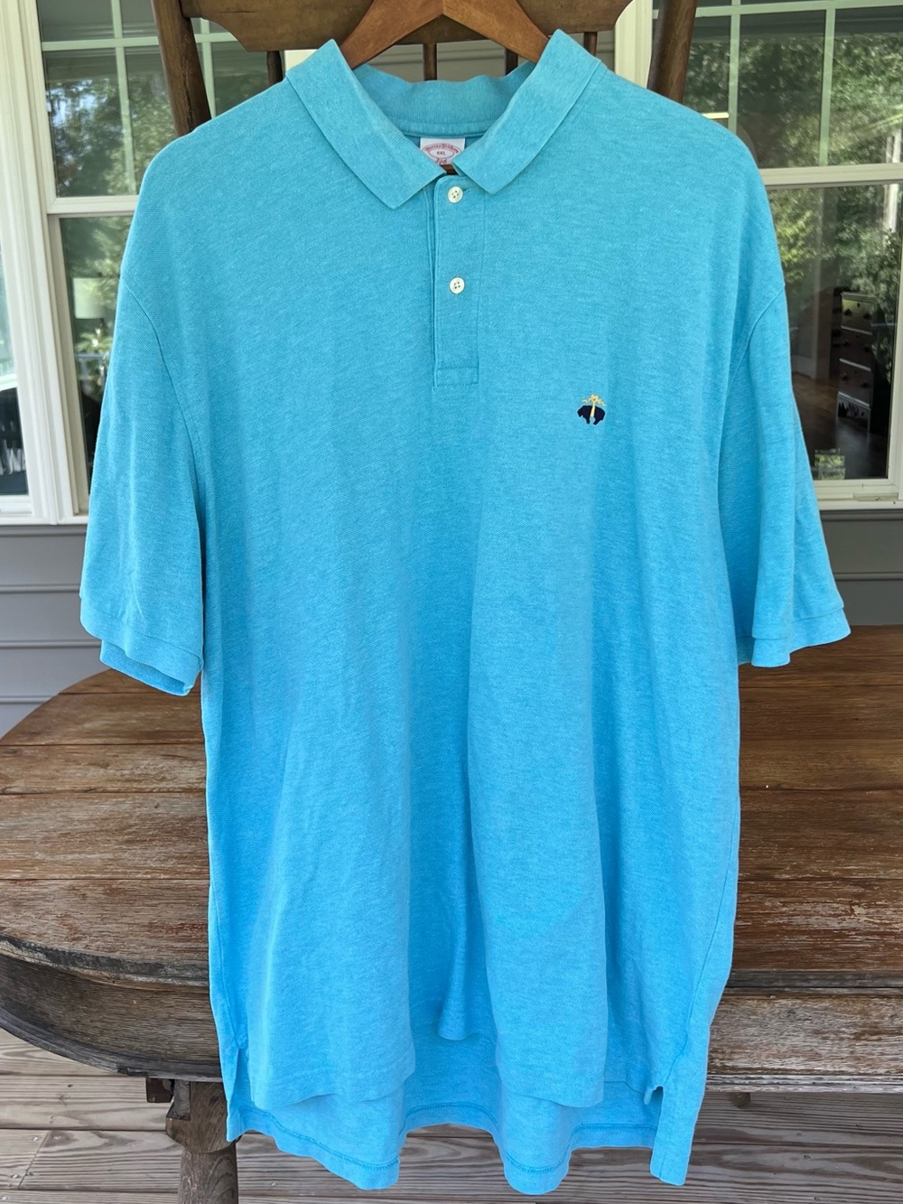 Brooks Brothers 346 Blue Polo Shirt XXL 100% Cotton Original Fit Short Sleeve